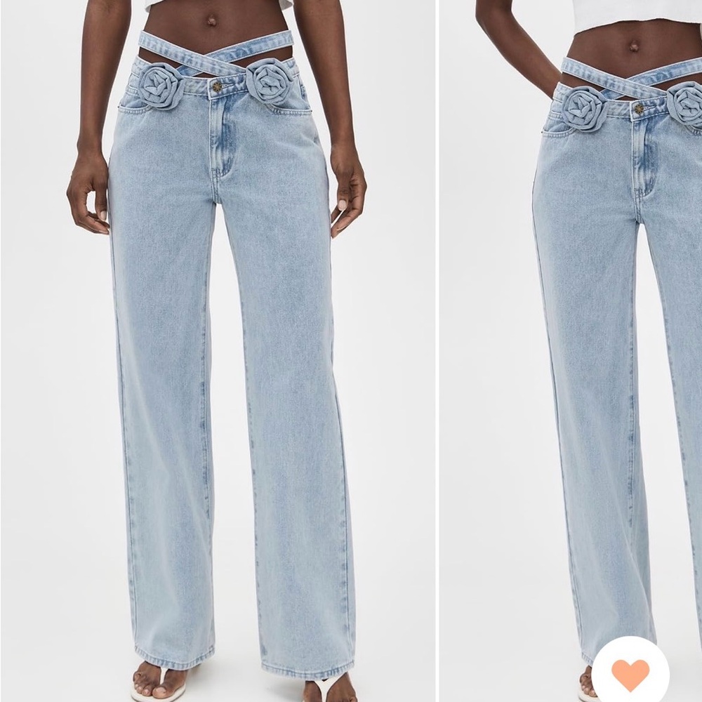Lioness Light Blue Flare & Wide Leg Jeans